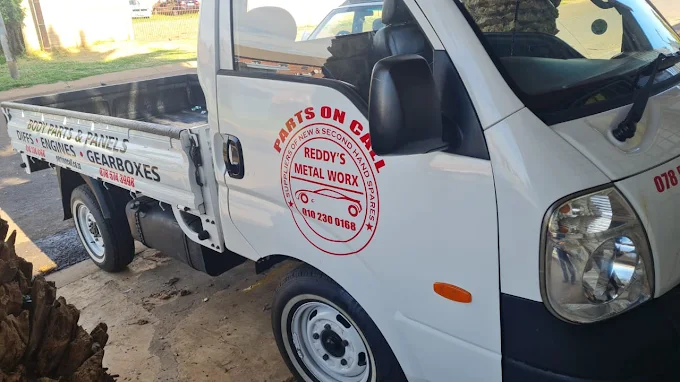 Our delivery van parked inside the Audi spares facility