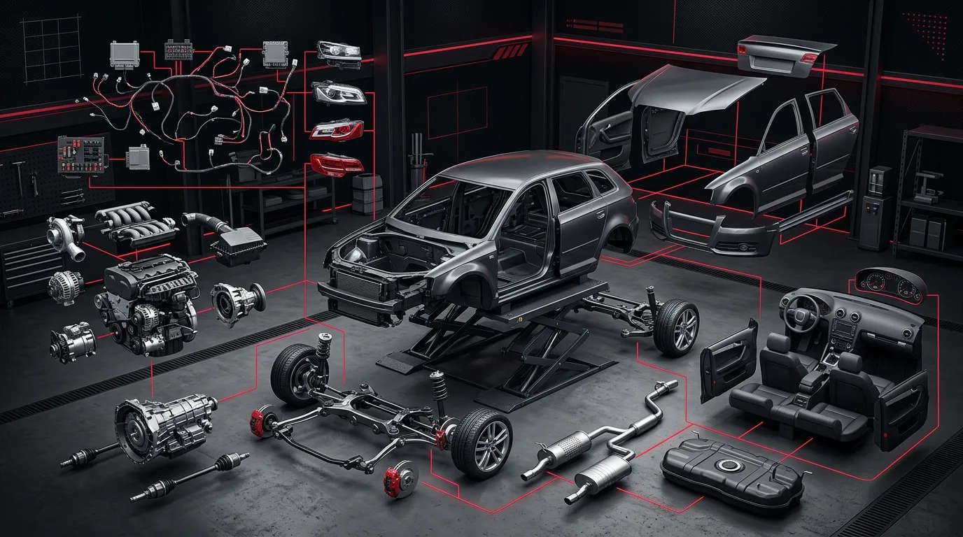 2008 Audi A3 8P exploded parts diagram