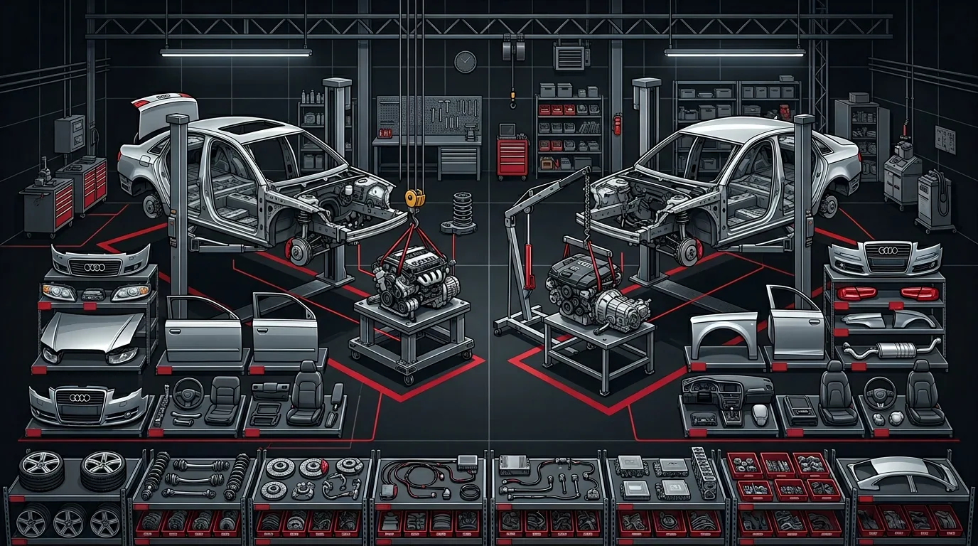 Audi A4 B7 and B8 stripping parts catalogue