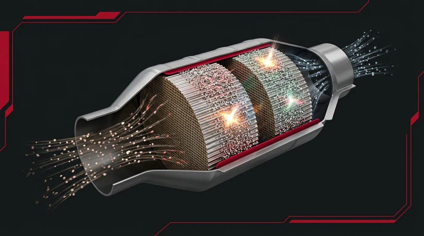 Catalytic converter cross-section with precious metals