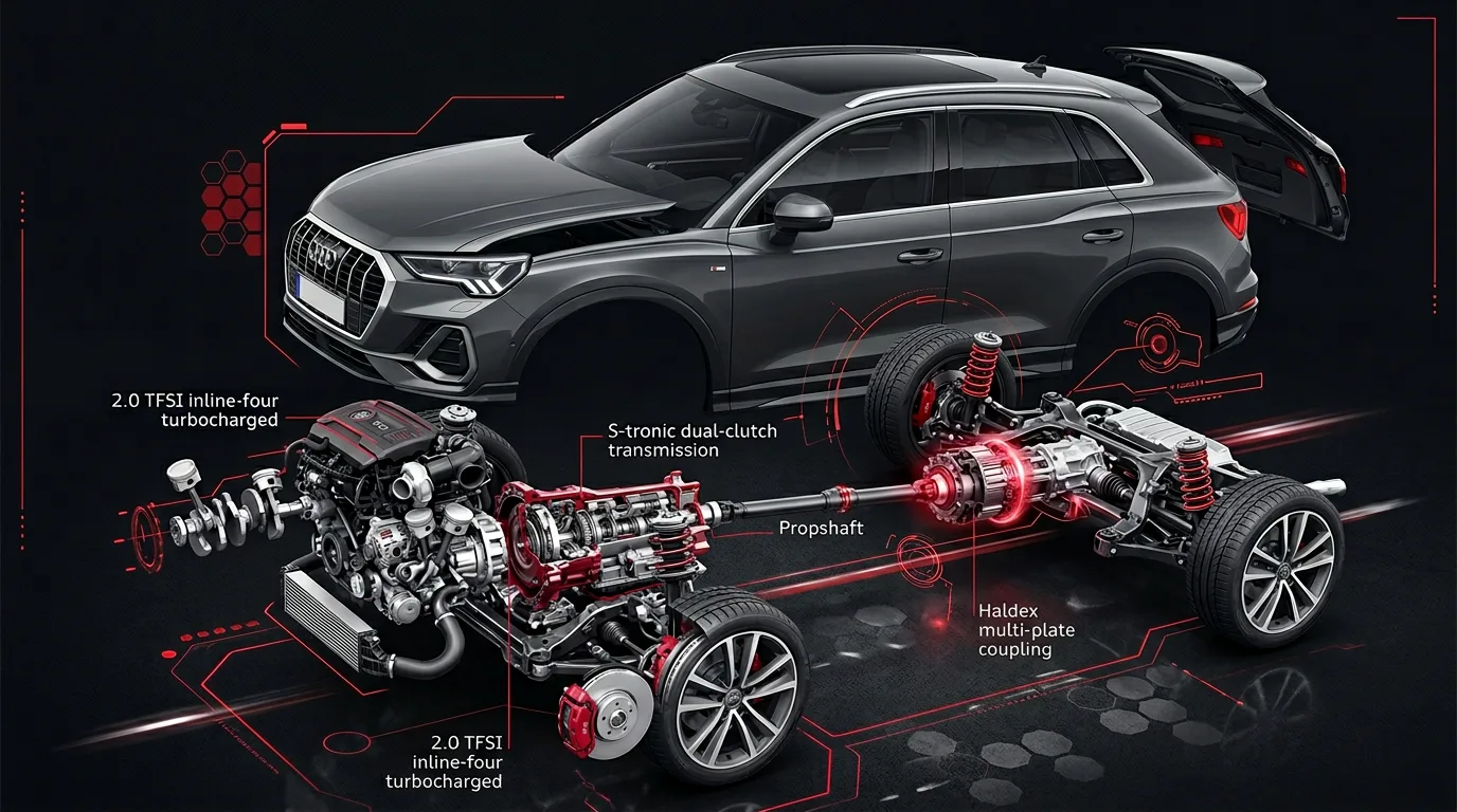 Audi Q3 Haldex quattro and TFSI components