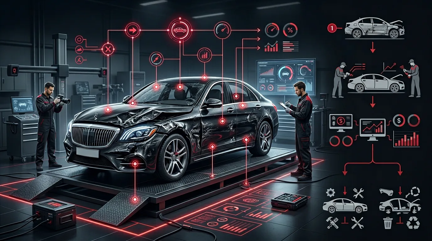 Accident damaged vehicle assessment process