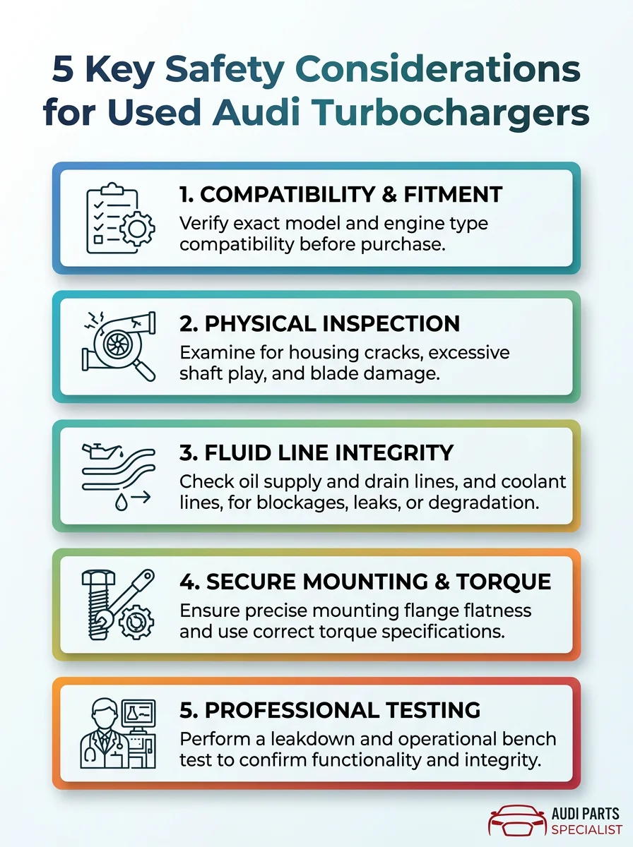 Five safety considerations for installing a used Audi turbocharger safely